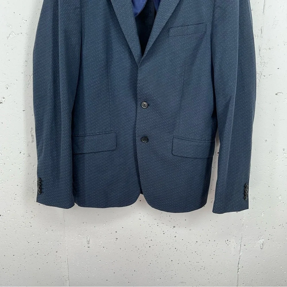 Scotch & Soda Men’s Size XL / 52 ( US 42 ) Navy Blue Print Blazer